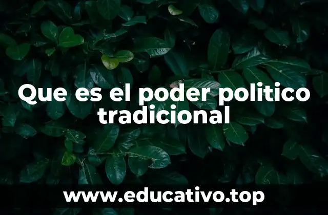 Que es el poder politico tradicional