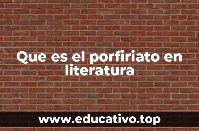 Que es el porfiriato en literatura