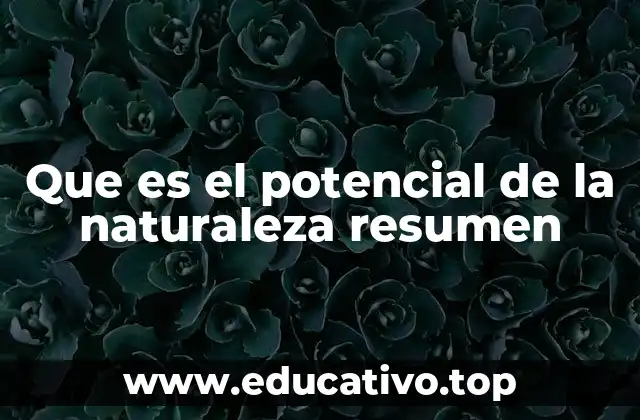 Que es el potencial de la naturaleza resumen