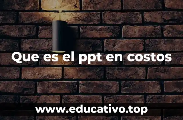 Que es el ppt en costos