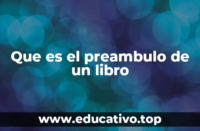 Que es el preambulo de un libro