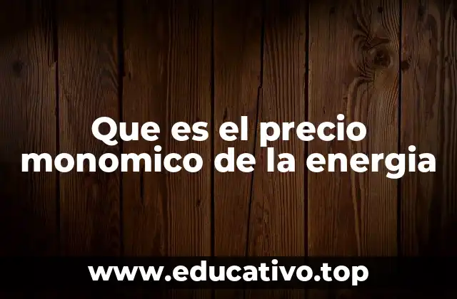 Que es el precio monomico de la energia