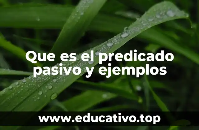 Que es el predicado pasivo y ejemplos