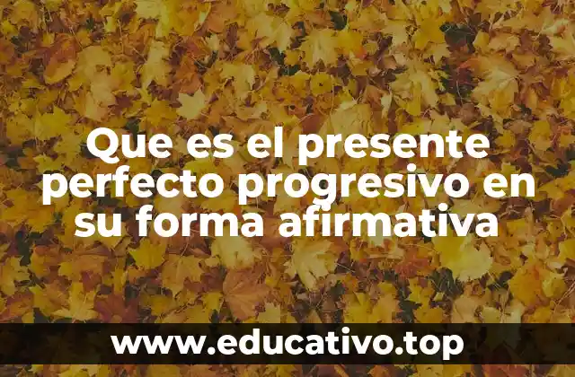 Que es el presente perfecto progresivo en su forma afirmativa