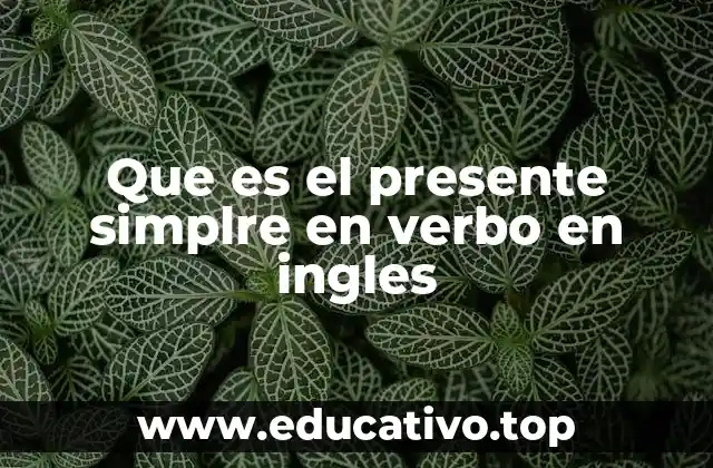 Que es el presente simplre en verbo en ingles