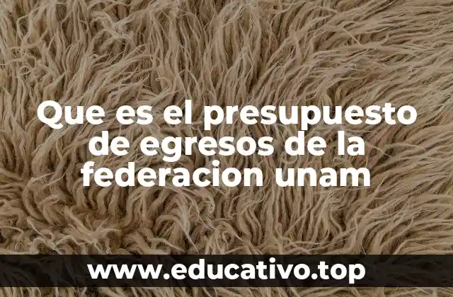 Que es el presupuesto de egresos de la federacion unam