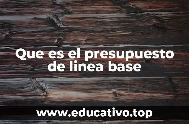 Que es el presupuesto de linea base