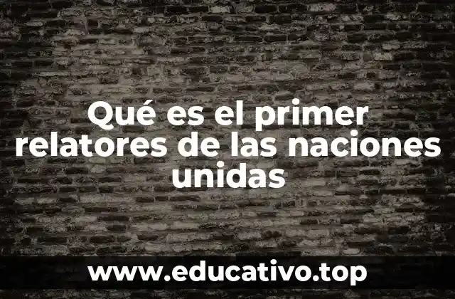 Qué es el primer relatores de las naciones unidas