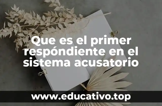 Que es el primer respóndiente en el sistema acusatorio