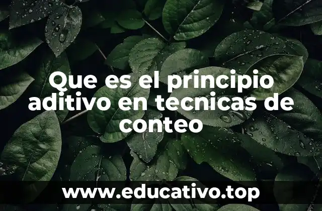 Que es el principio aditivo en tecnicas de conteo