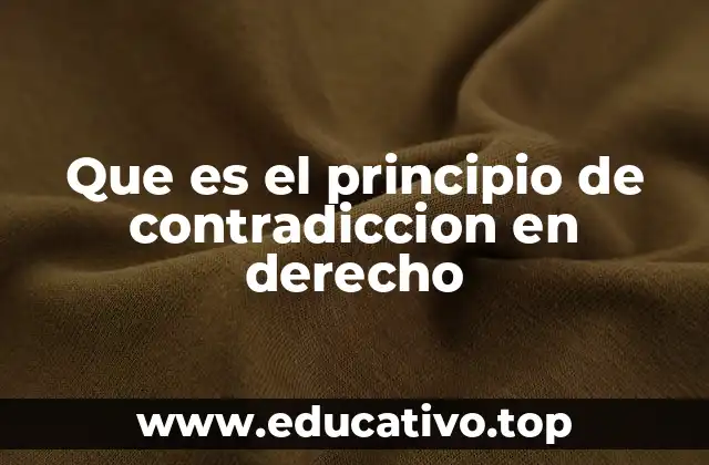 Que es el principio de contradiccion en derecho