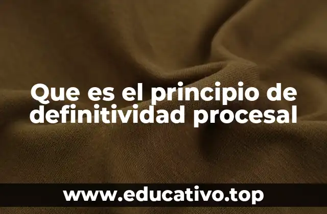 Que es el principio de definitividad procesal