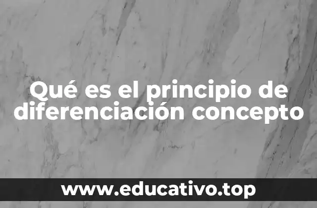 Qué es el principio de diferenciación concepto