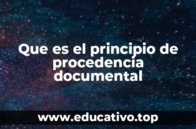 Que es el principio de procedencia documental