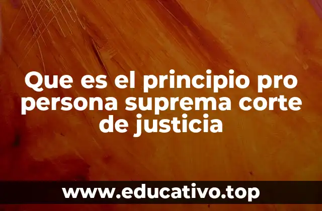 Que es el principio pro persona suprema corte de justicia