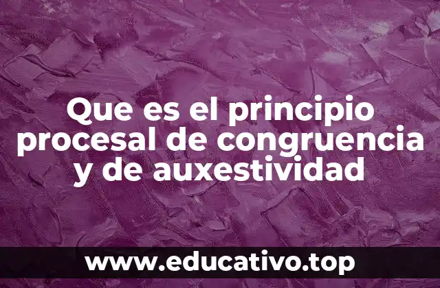 Que es el principio procesal de congruencia y de auxestividad