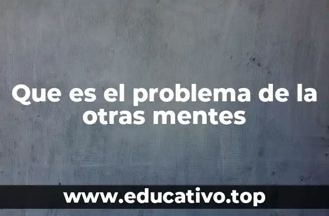 Que es el problema de la otras mentes
