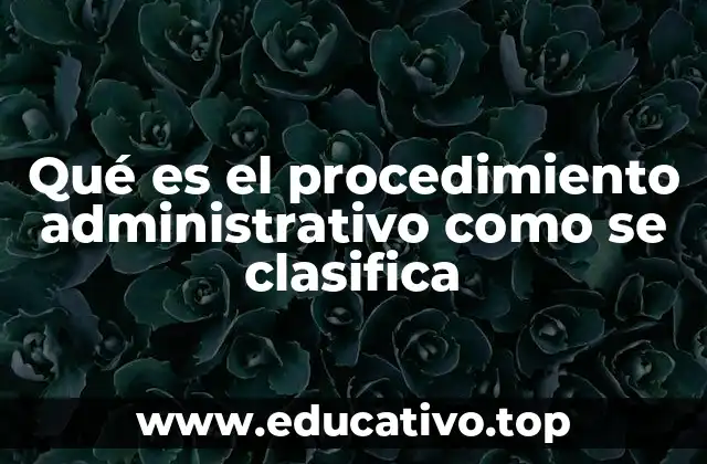Qué es el procedimiento administrativo como se clasifica