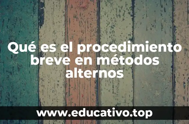 Qué es el procedimiento breve en métodos alternos