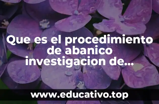 Que es el procedimiento de abanico investigacion de operaaciones
