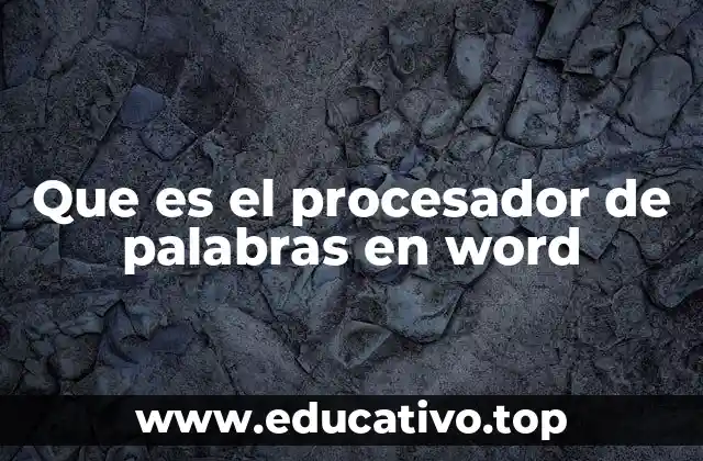 Que es el procesador de palabras en word