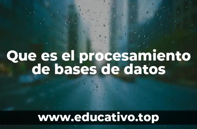 Que es el procesamiento de bases de datos