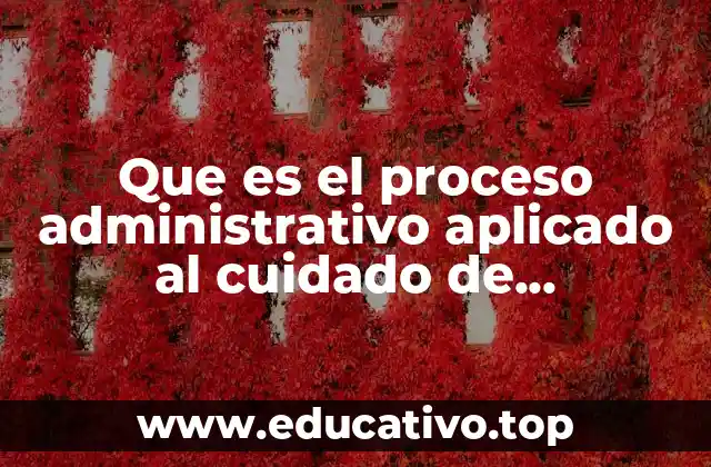 Que es el proceso administrativo aplicado al cuidado de enfermería