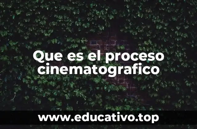 Que es el proceso cinematografico