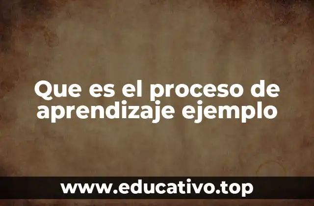 Que es el proceso de aprendizaje ejemplo