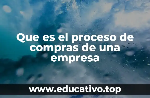 Que es el proceso de compras de una empresa