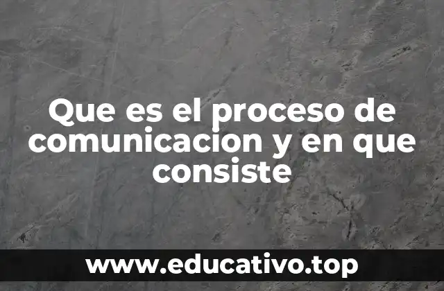 Que es el proceso de comunicacion y en que consiste