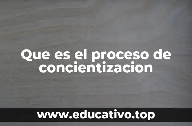 Que es el proceso de concientizacion