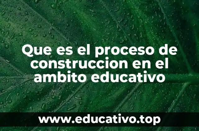 Que es el proceso de construccion en el ambito educativo