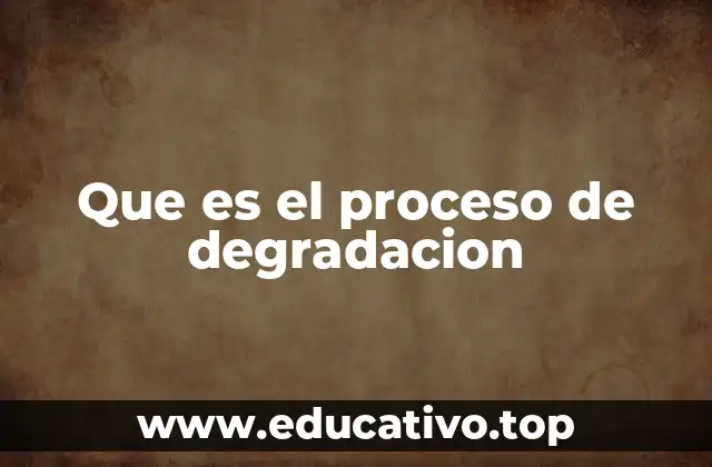Que es el proceso de degradacion