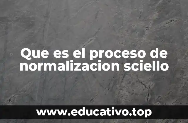Que es el proceso de normalizacion sciello