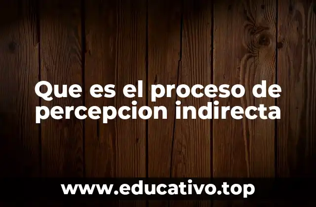 Que es el proceso de percepcion indirecta
