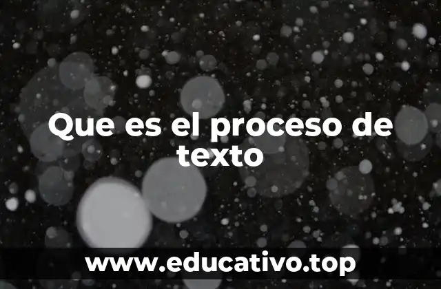 Que es el proceso de texto