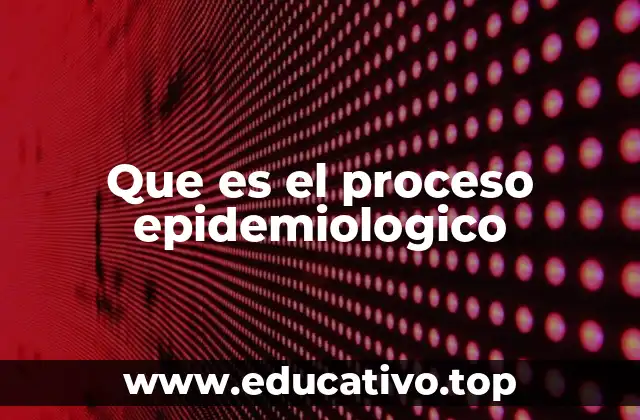 Que es el proceso epidemiologico