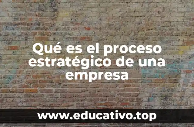 Qué es el proceso estratégico de una empresa
