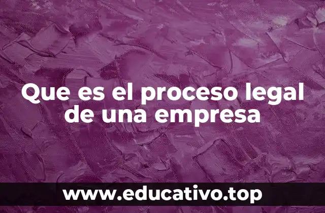Que es el proceso legal de una empresa