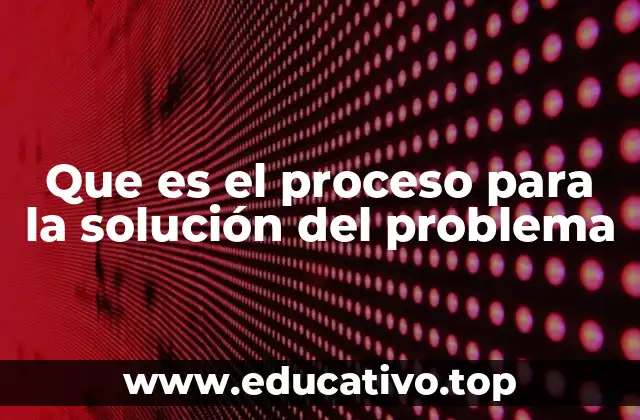 Que es el proceso para la solución del problema