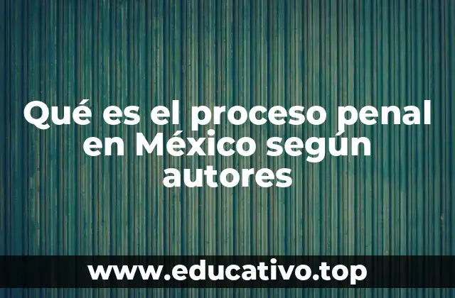 Qué es el proceso penal en México según autores