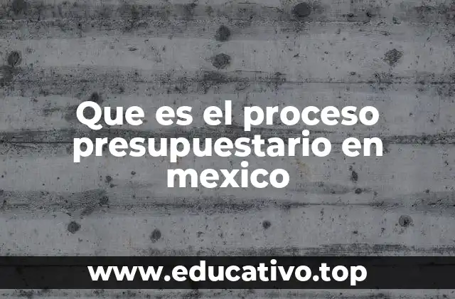 Que es el proceso presupuestario en mexico