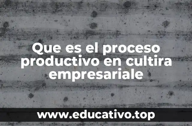 Que es el proceso productivo en cultira empresariale