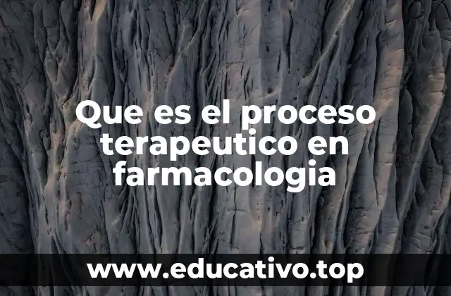 Que es el proceso terapeutico en farmacologia