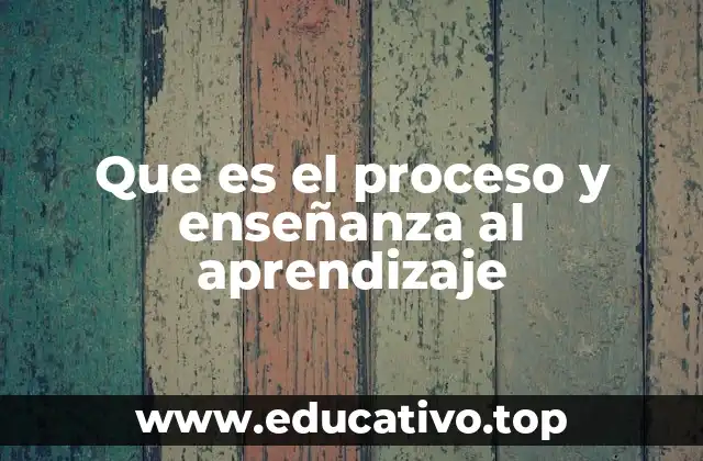 Que es el proceso y enseñanza al aprendizaje