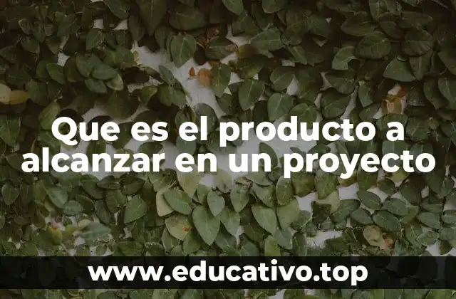 Que es el producto a alcanzar en un proyecto