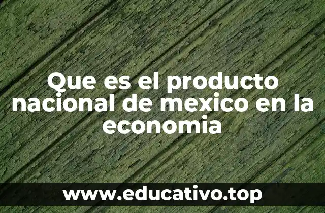 Que es el producto nacional de mexico en la economia