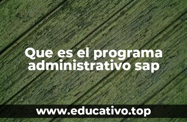Que es el programa administrativo sap