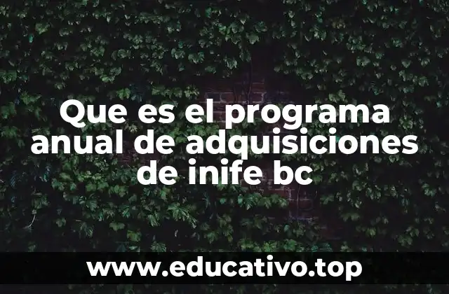 Que es el programa anual de adquisiciones de inife bc